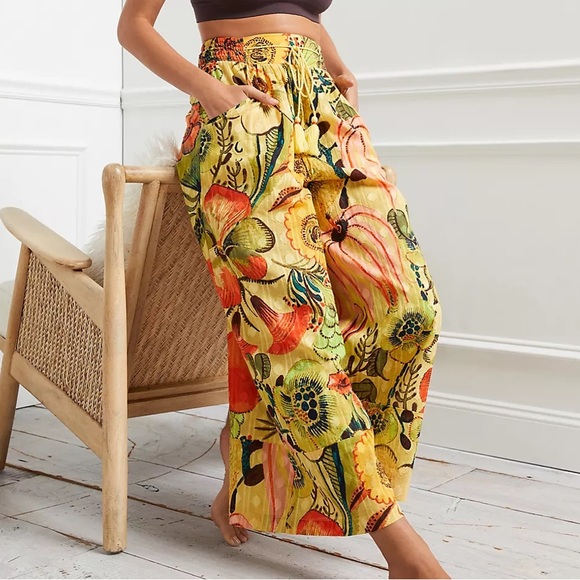 Anthropologie Amaranth Wide-Leg Pajama Pants
